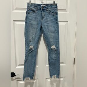 Dear John Jeans Women's 26 Stone Wash High Rise Distressed Boyfriend‎ Jeans